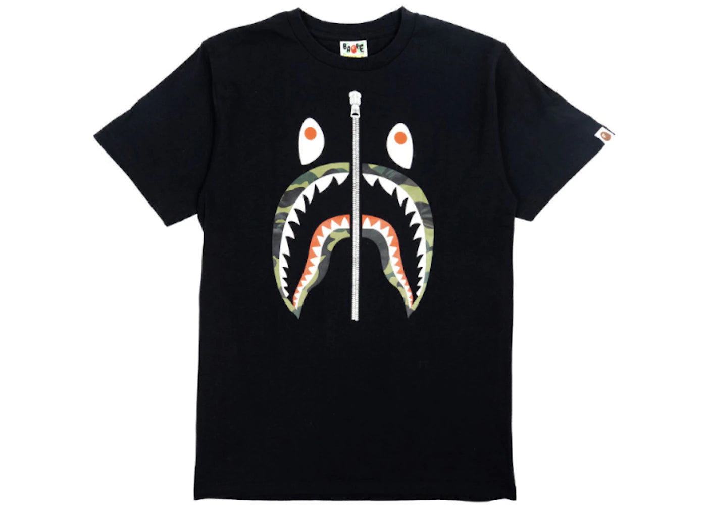 BAPE A Bathing Ape 1st Camo Shark Tee Black/Green