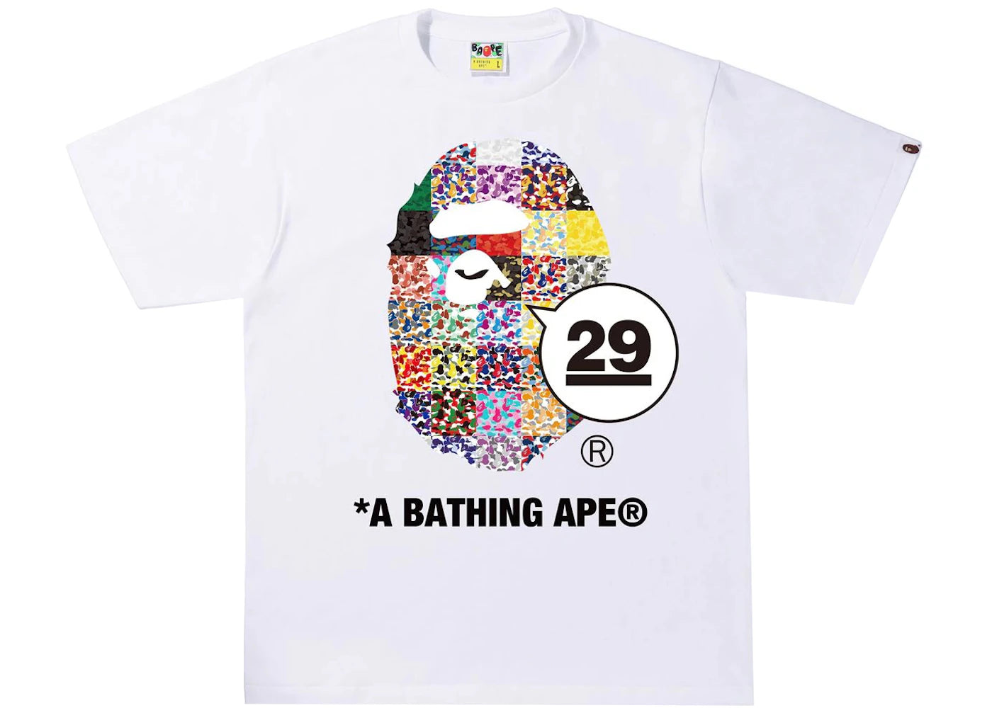 BAPE A Bathing Ape 29th Anniversary Ape Head Tee White