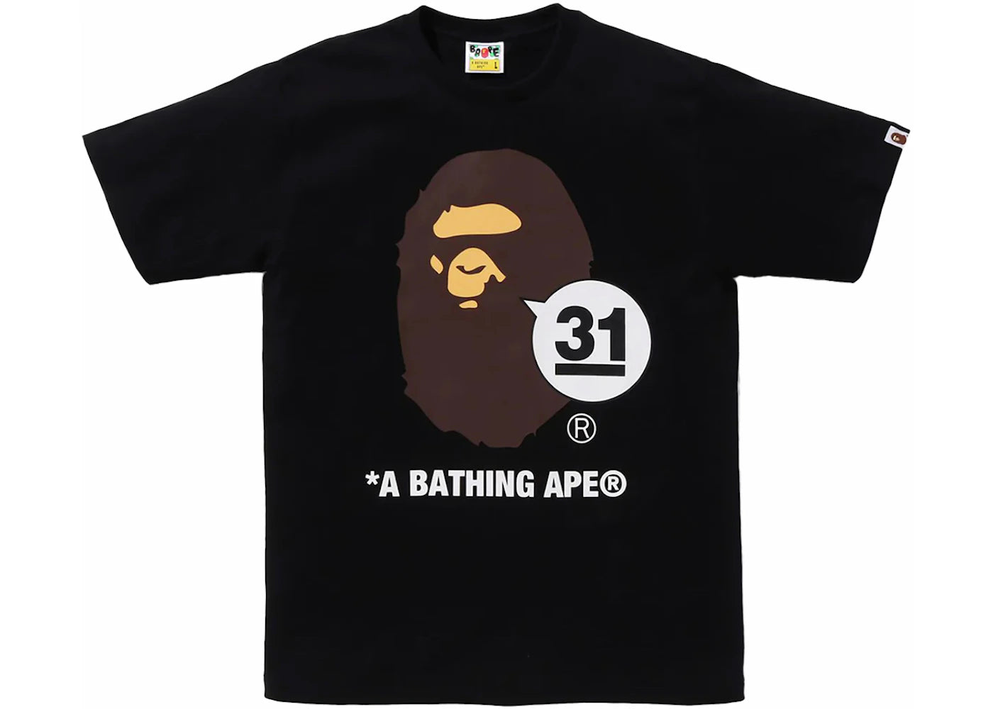 BAPE A Bathing Ape 31st Anniversary Ape Head Tee Black