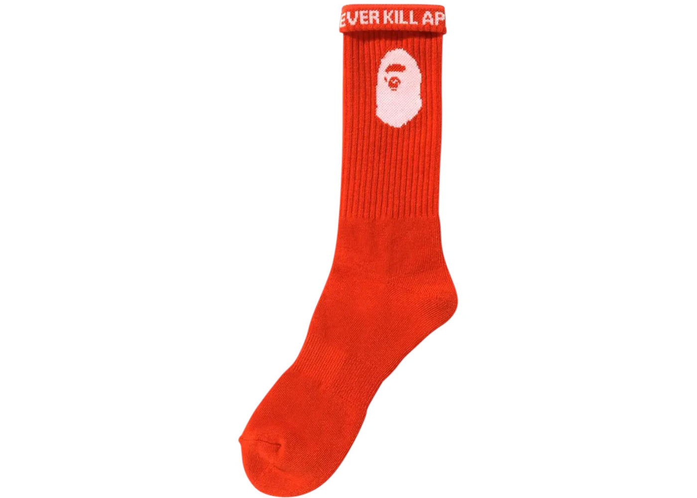 BAPE A Bathing Ape Ape Head Socks Orange