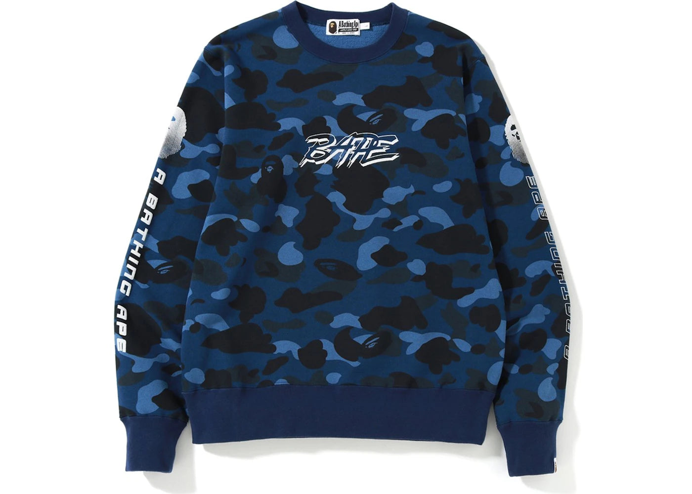 BAPE A Bathing Ape Color Camo Crewneck Blue