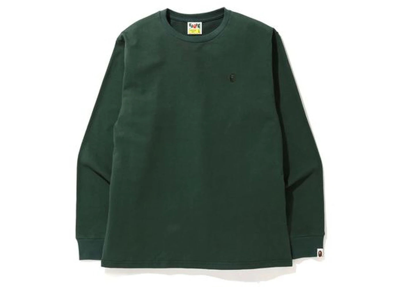 BAPE A Bathing Ape Head One Point L/S Tee Pure Green