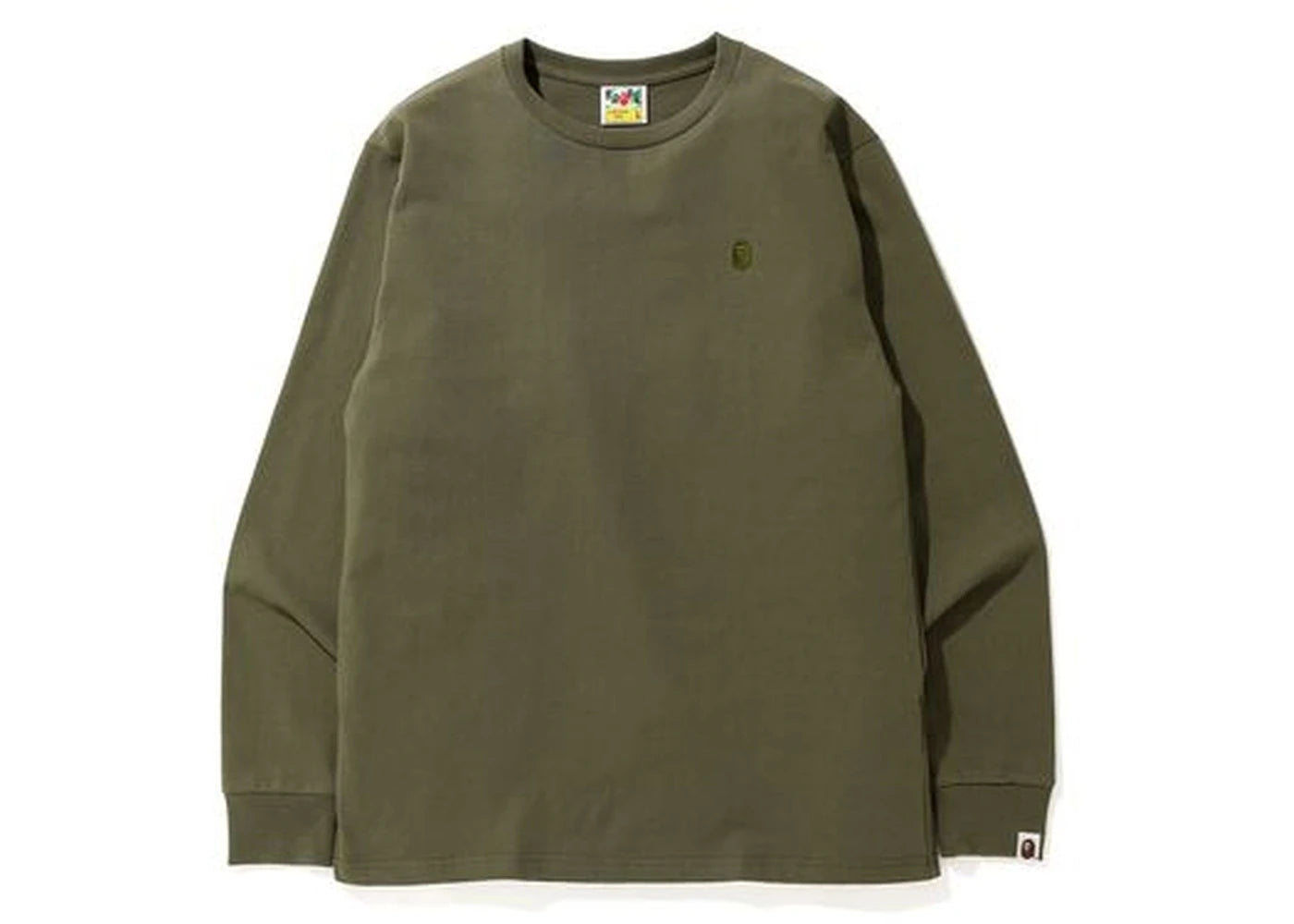 BAPE A Bathing Ape Head One Point L/S Tee Pure Olive