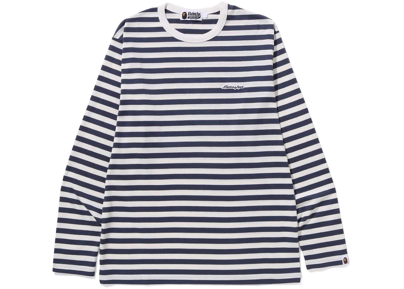 BAPE A Bathing Ape Hoop L/S Tee Navy