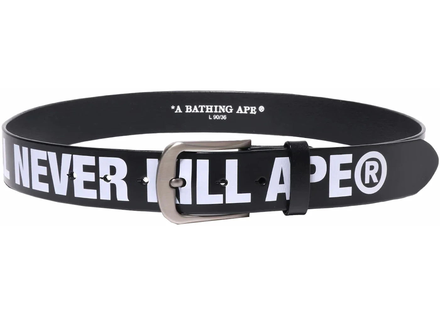 BAPE A Bathing Ape Leather Belt Black