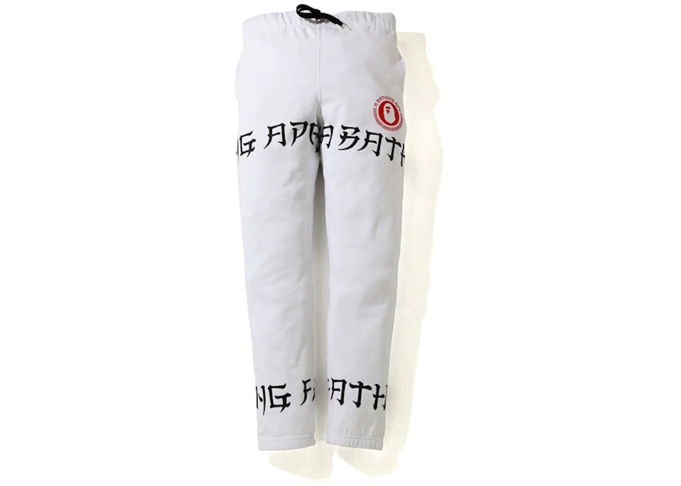 BAPE A Bathing Ape Lettered Slim Sweatpants White