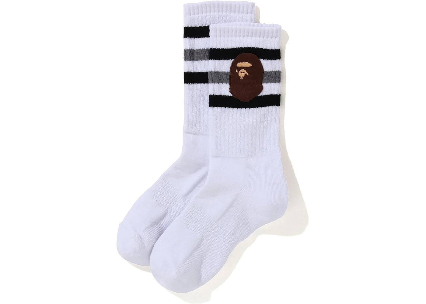 BAPE A Bathing Ape Men Ape Head Socks White