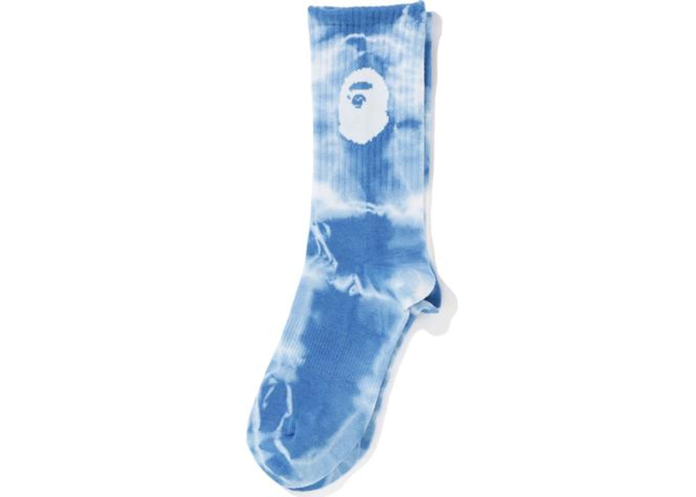 BAPE A Bathing Ape Men Ape Head Tie Dye Socks Blue