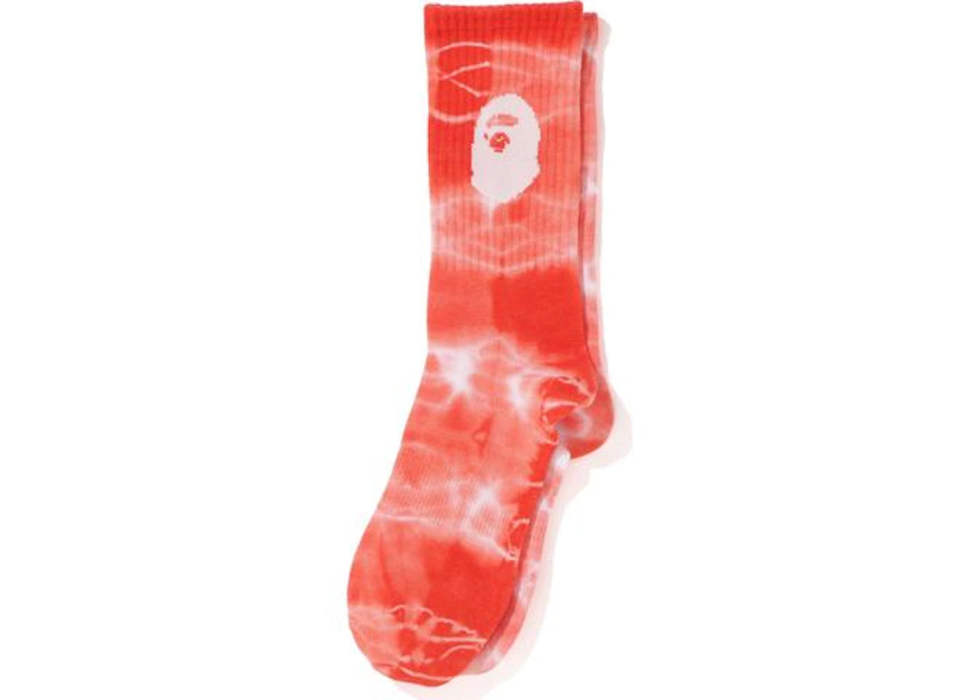 BAPE A Bathing Ape Men Ape Head Tie Dye Socks Red