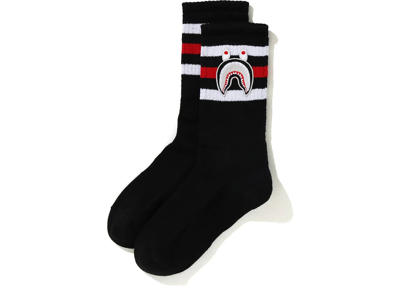 BAPE A Bathing Ape Men Shark Socks Black