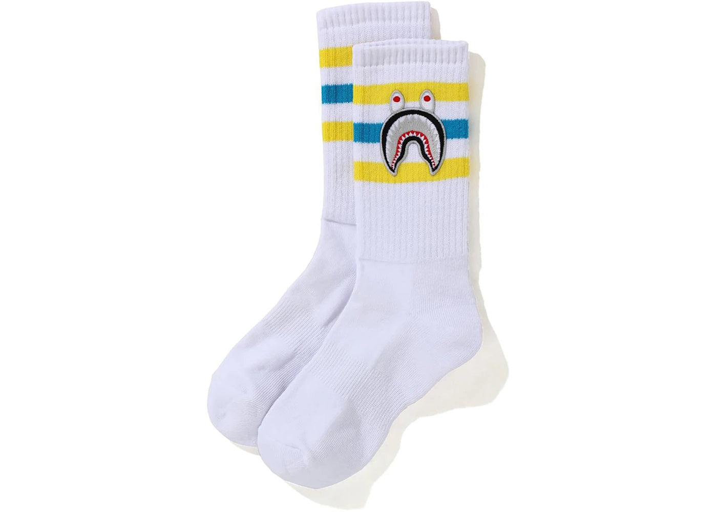 BAPE A Bathing Ape Men Shark Socks White