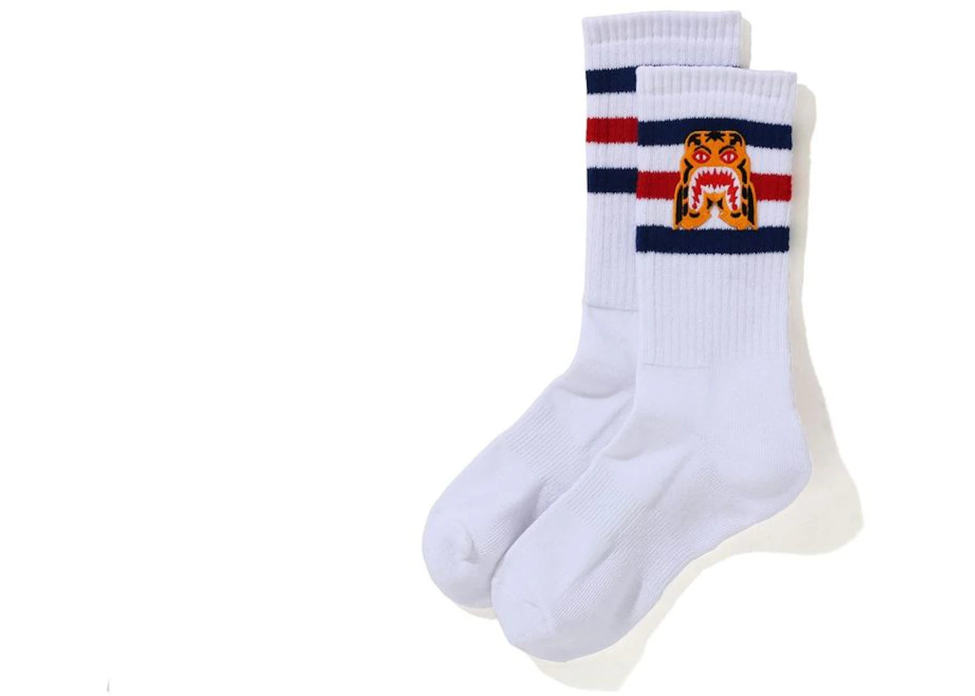 BAPE A Bathing Ape Men Tiger Socks White