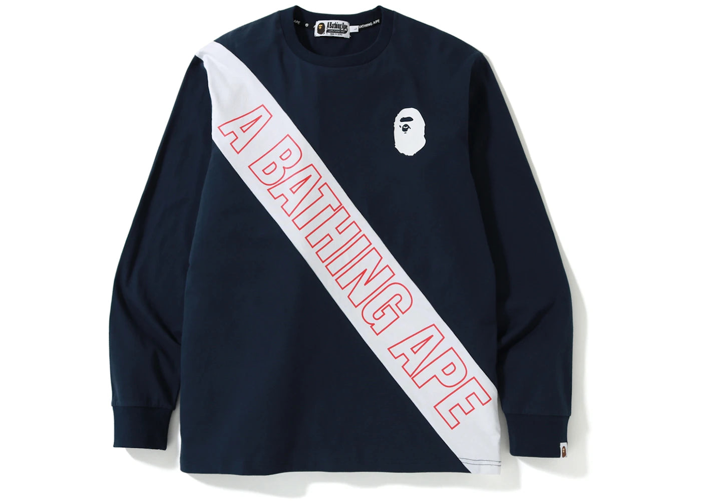 BAPE A Bathing Ape Mix L/S Tee Navy