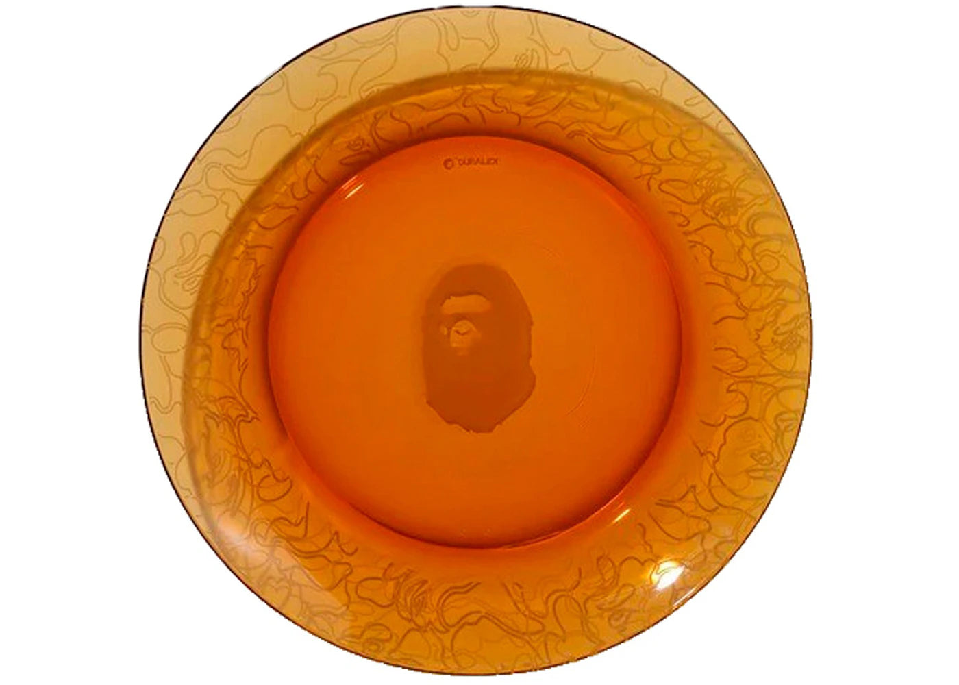 BAPE A Bathing Ape Neon Camo Glass Plate Orange