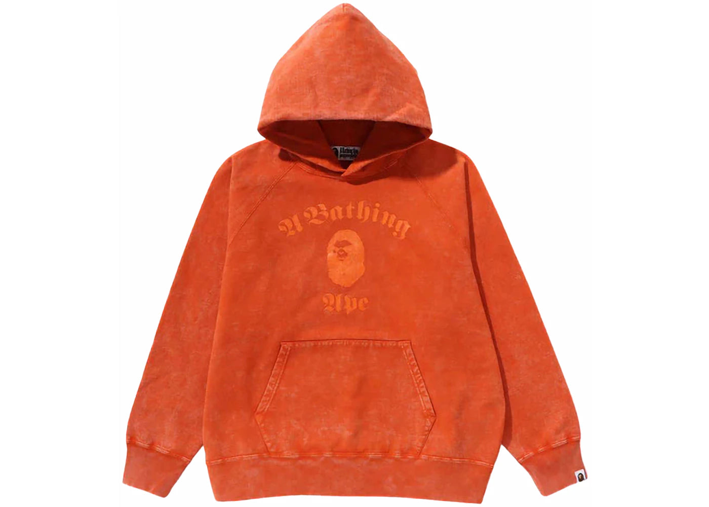 BAPE A Bathing Ape Overdye Pullover Relaxed Fit Hoodie Orange