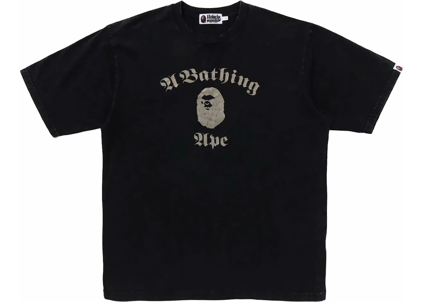 BAPE A Bathing Ape Overdye Relaxed Fit Tee Black