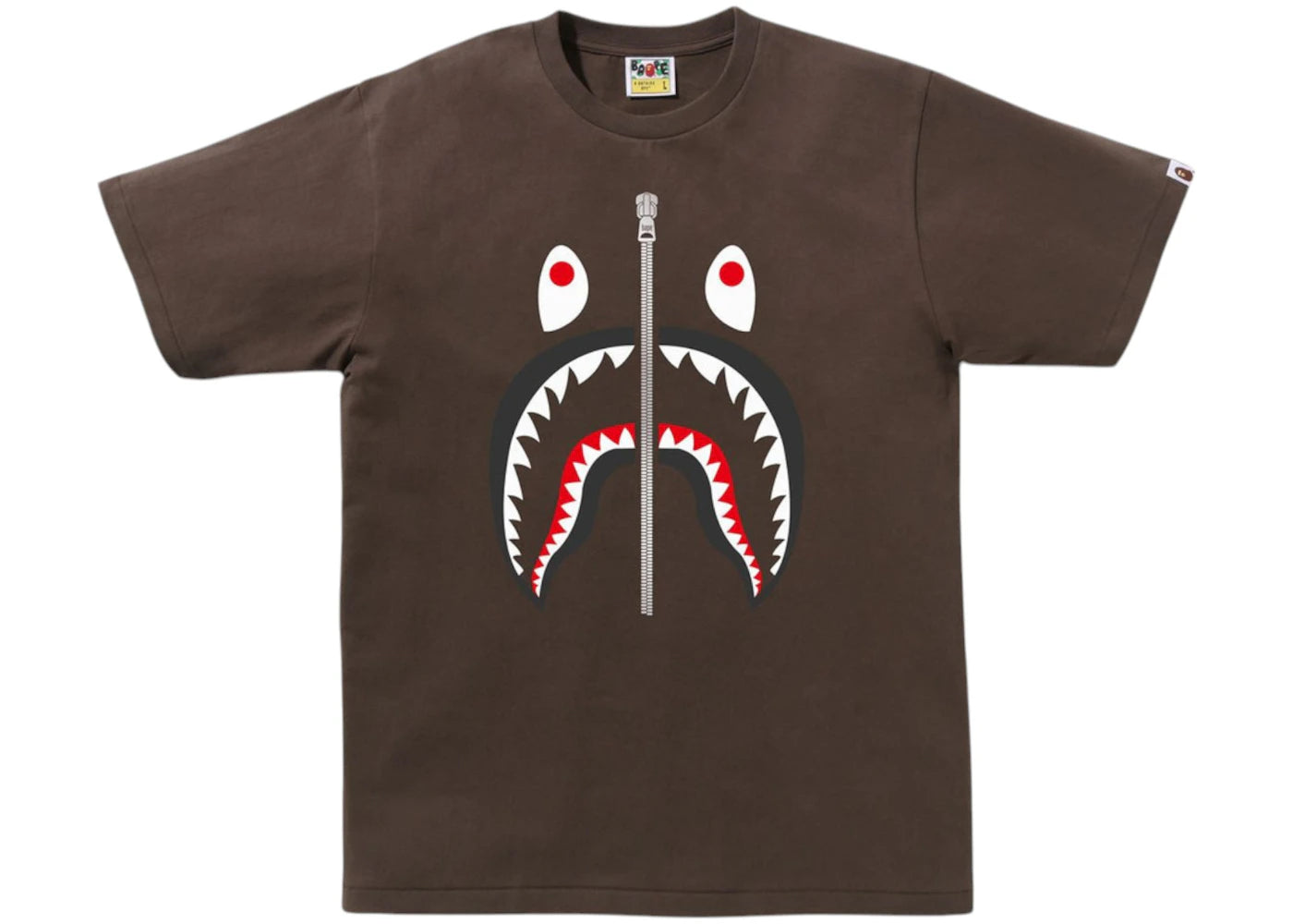 BAPE A Bathing Ape Shark Tee Brown