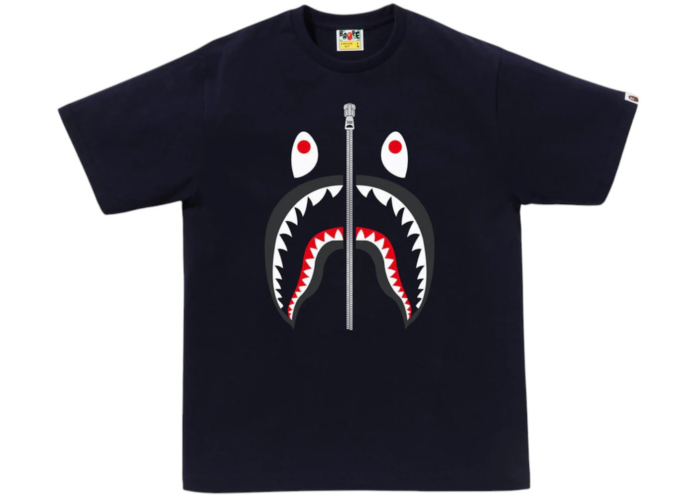BAPE A Bathing Ape Shark Tee Navy