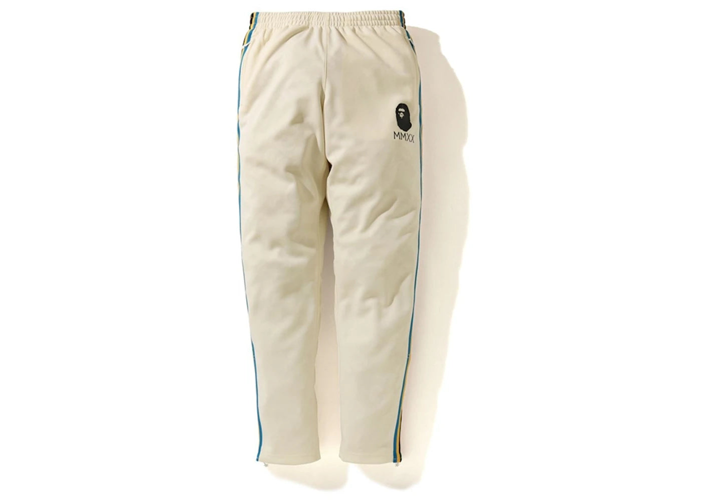 BAPE A Bathing Ape Side Tape Jersey Pants Ivory