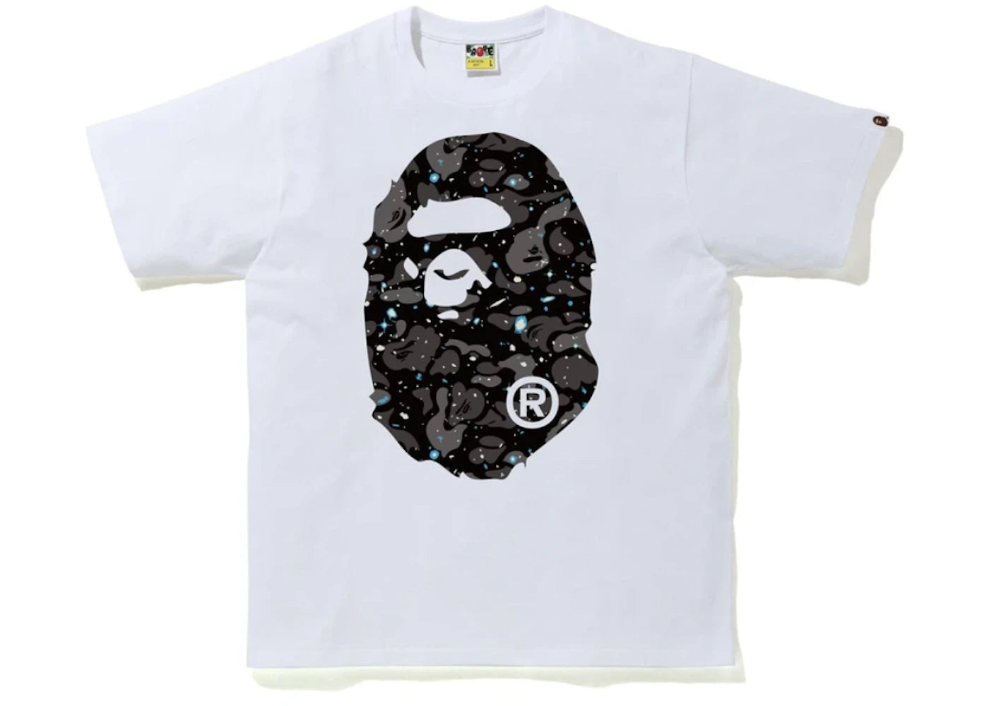 BAPE A Bathing Ape Space Camo Big Ape Head Tee White