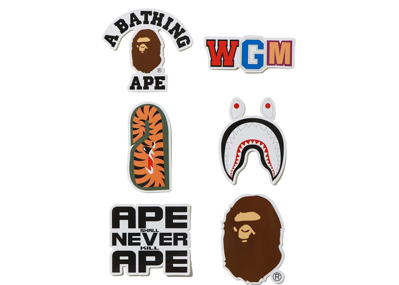 BAPE A Bathing Ape Sticker Pack Multi