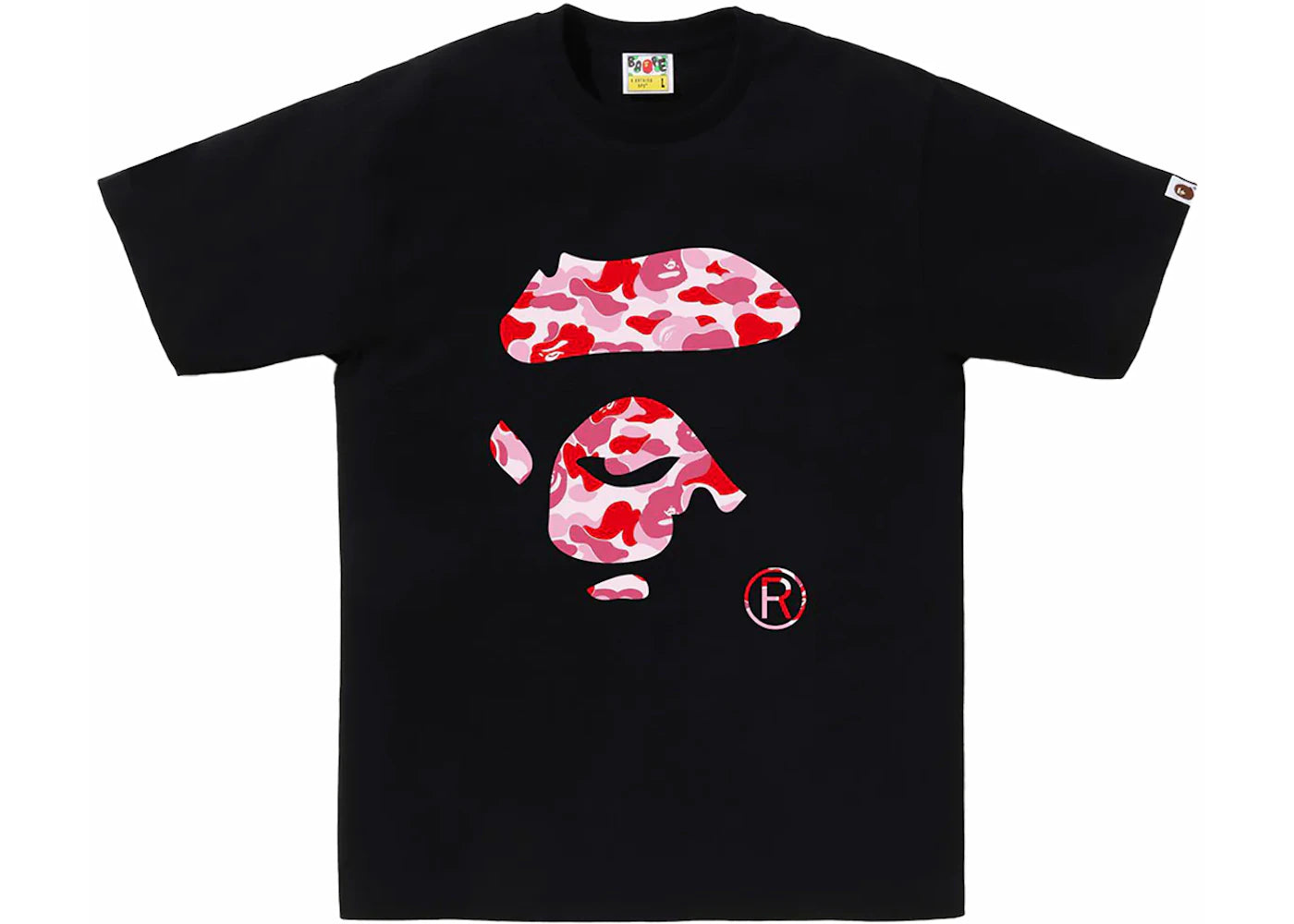 BAPE ABC Camo Ape Face Tee Black/Pink