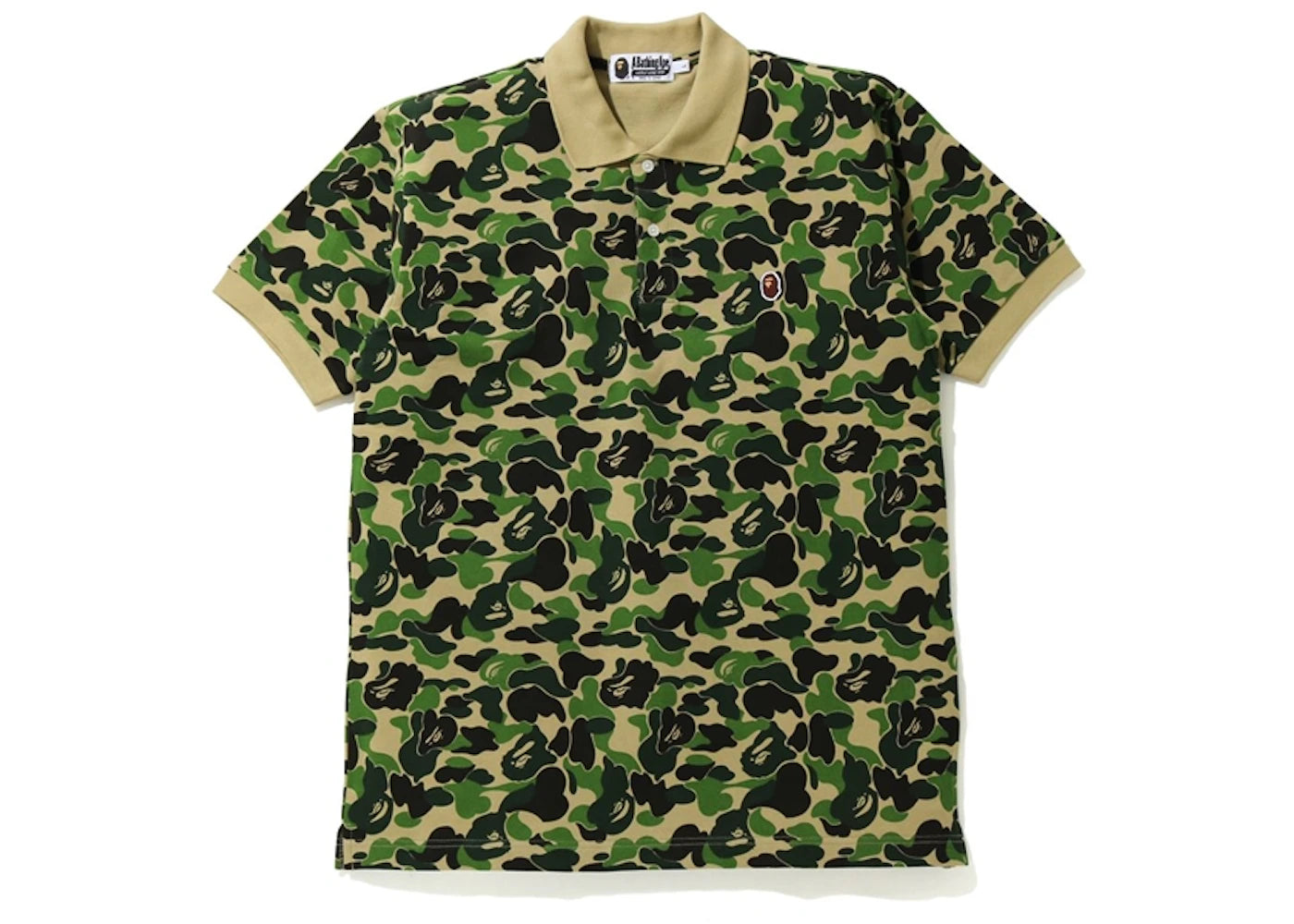 BAPE ABC Camo Ape Head One Point Polo Green