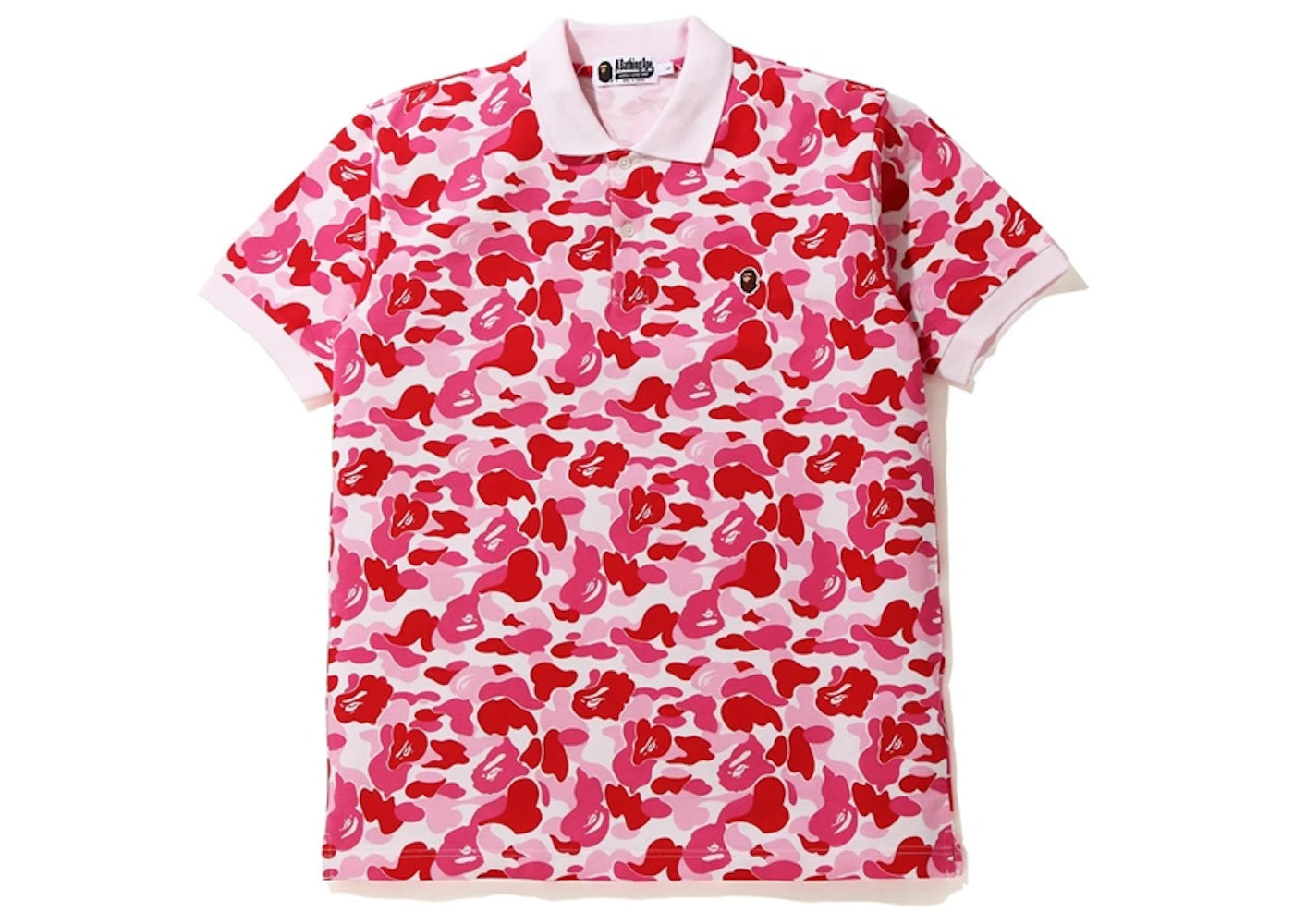 BAPE ABC Camo Ape Head One Point Polo Pink