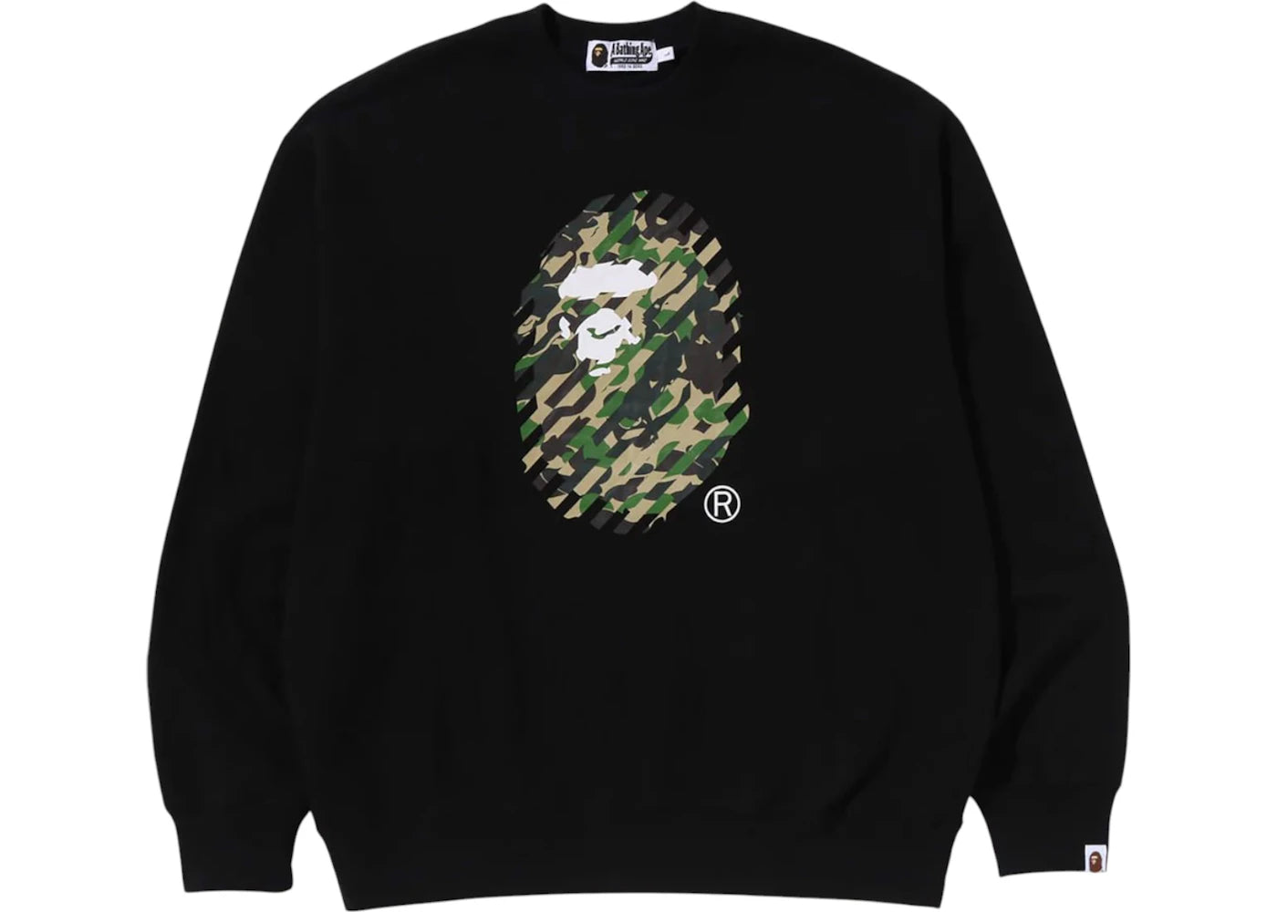 BAPE ABC Camo Ape Head Relaxed Fit Crewneck Sweatshirt (FW24) Black