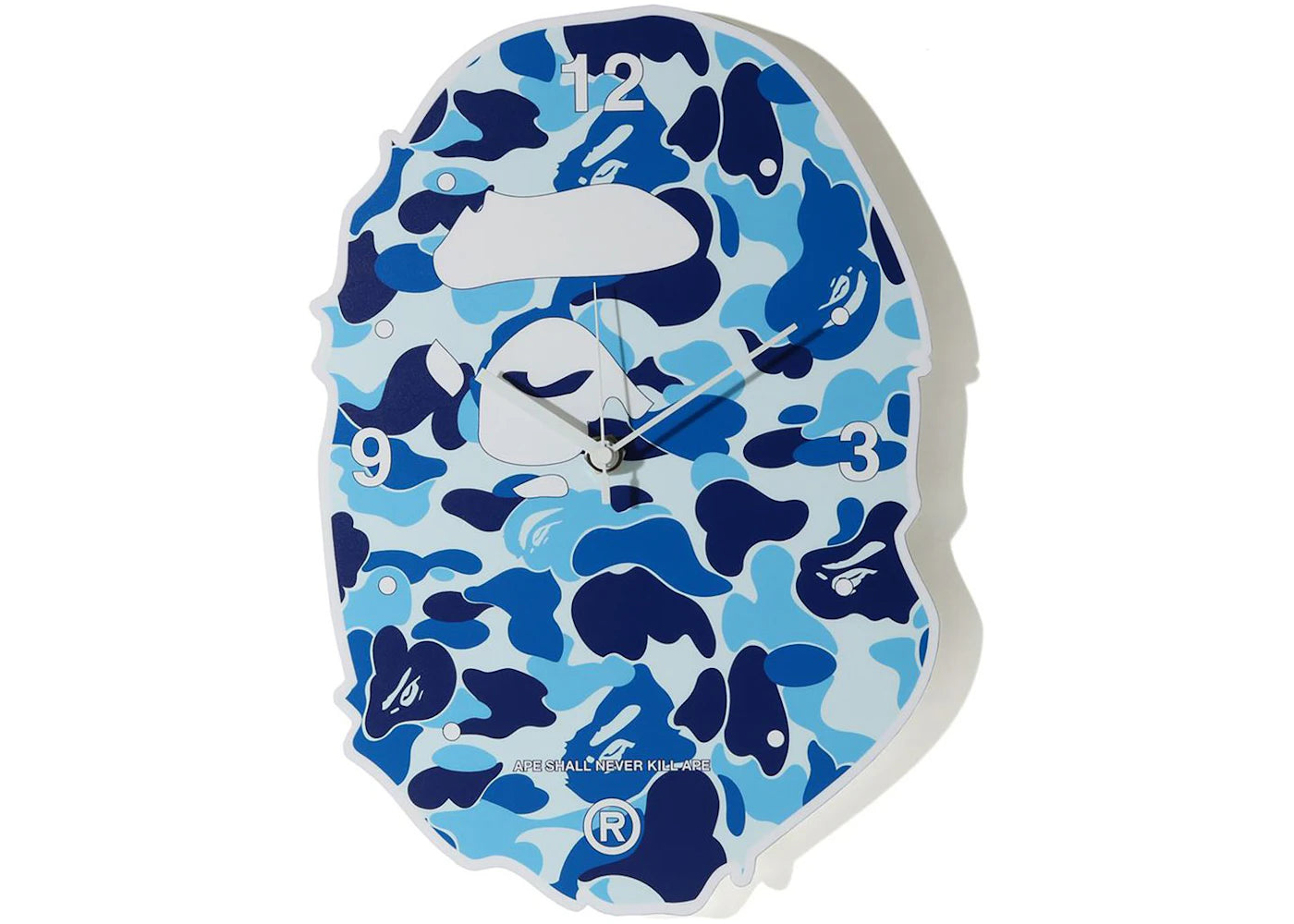 BAPE ABC Camo Ape Head Wall Clock Blue