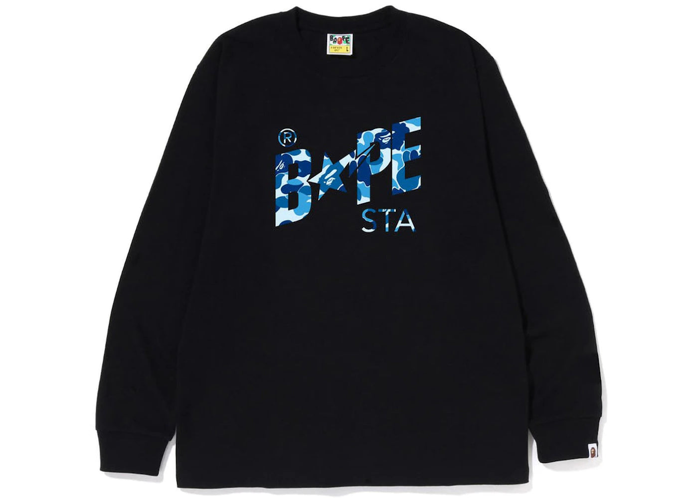 BAPE ABC Camo Bape Sta Logo L/S Tee Black Blue