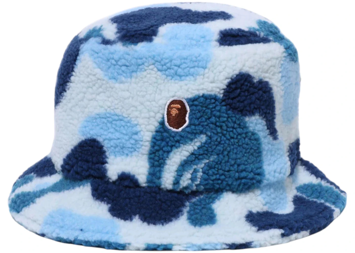 BAPE ABC Camo Boa Fleece Bucket Hat Blue