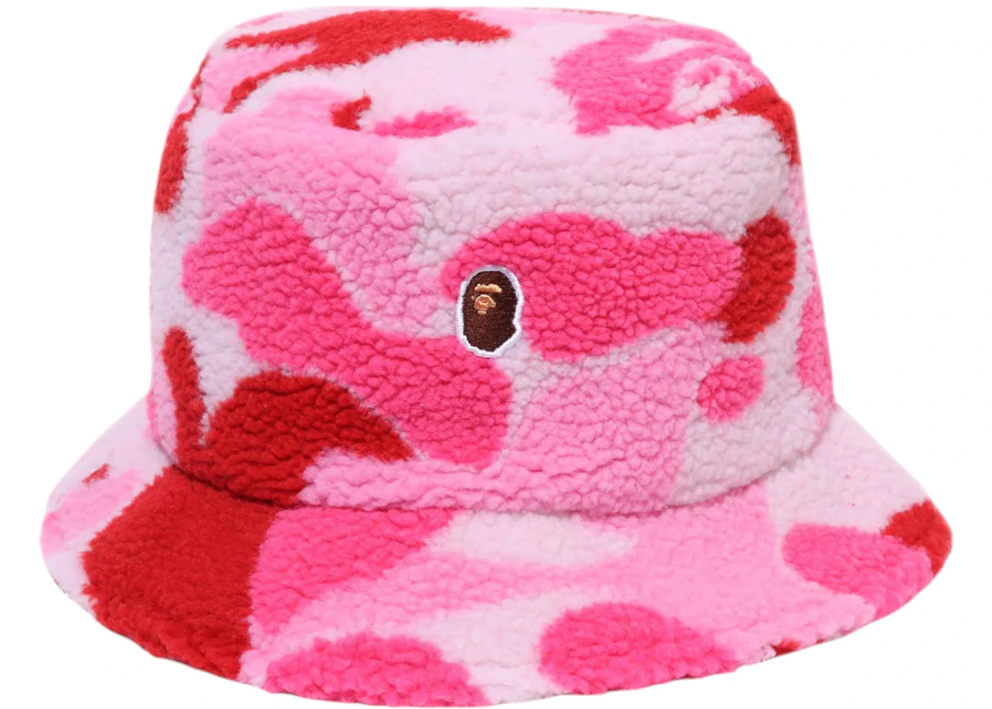 BAPE ABC Camo Boa Fleece Bucket Hat Pink