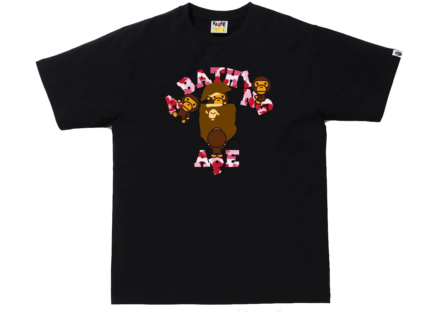 BAPE ABC Camo College Milo Tee (FW21) Black/Pink