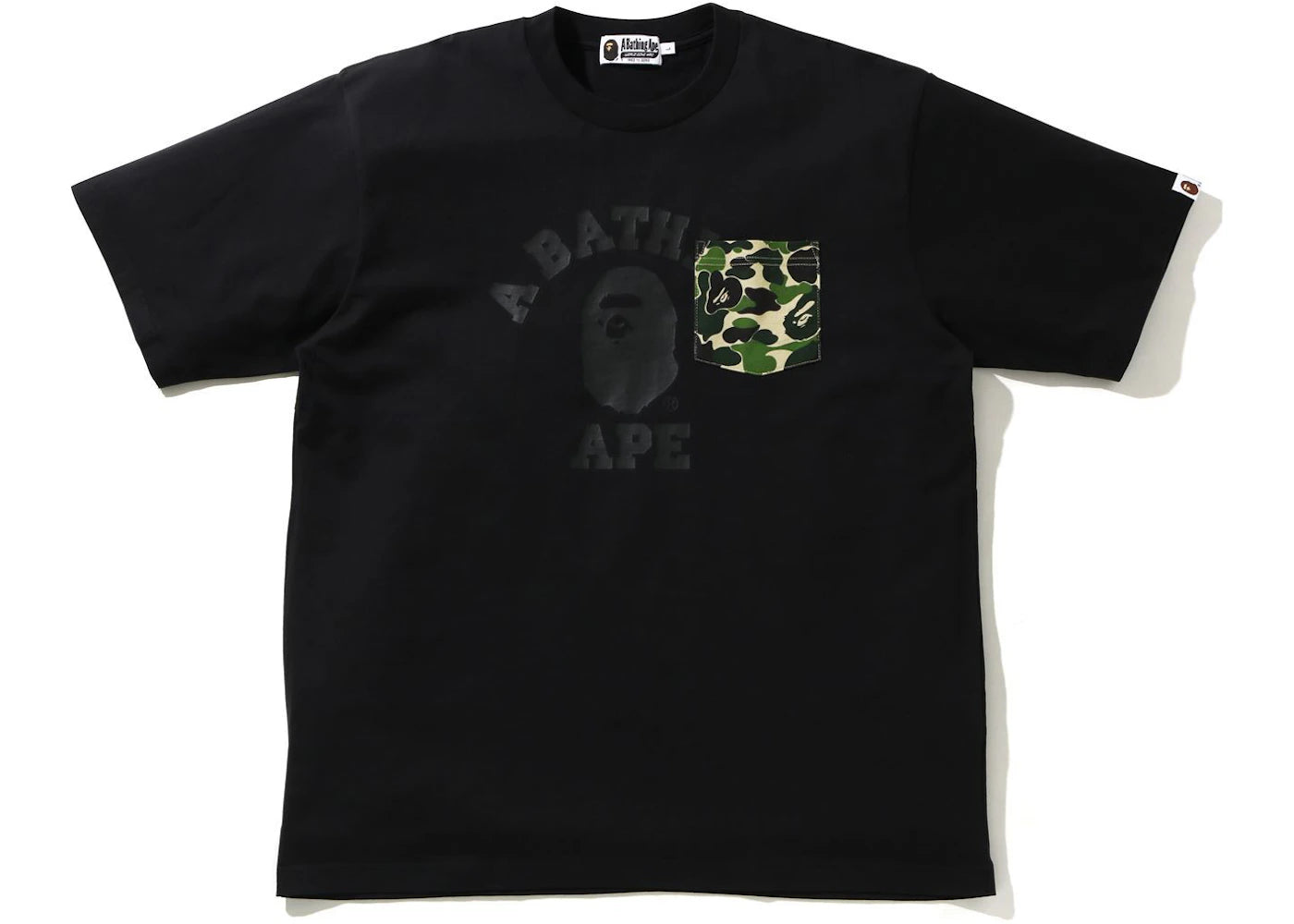 BAPE ABC Camo College Relaxed Fit Pocket Tee Black