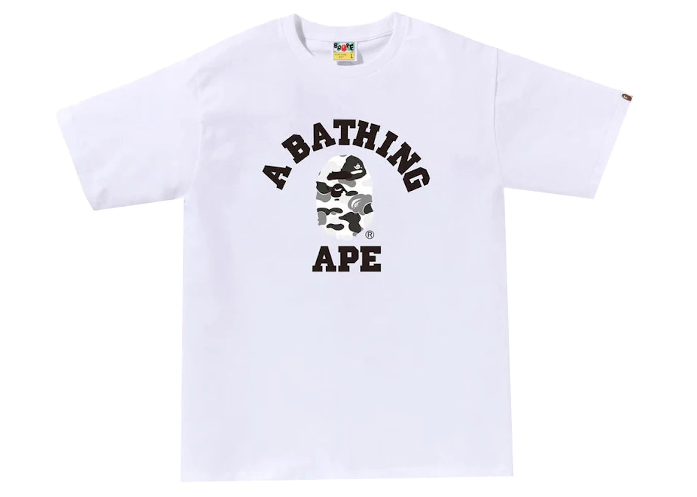 BAPE ABC Camo College Tee White/Grey