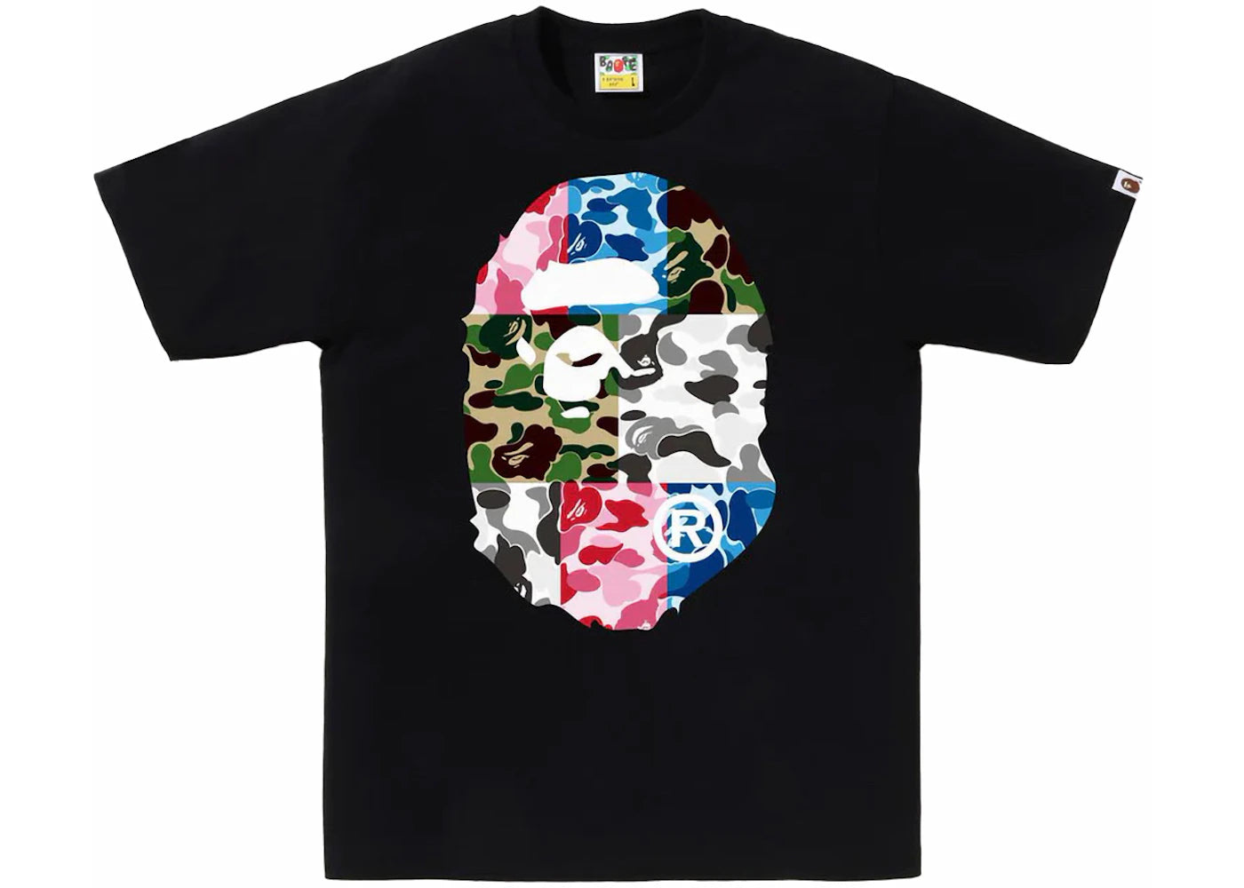 BAPE ABC Camo Crazy Big Ape Head Tee Black