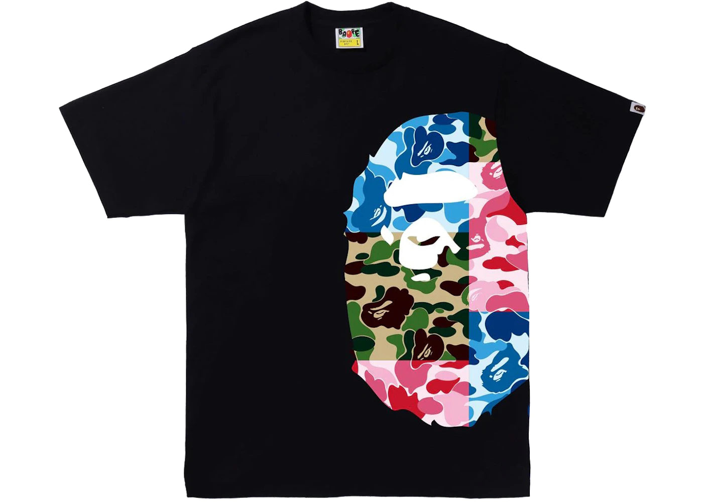 BAPE ABC Camo Crazy Side Big Ape Head Tee Black