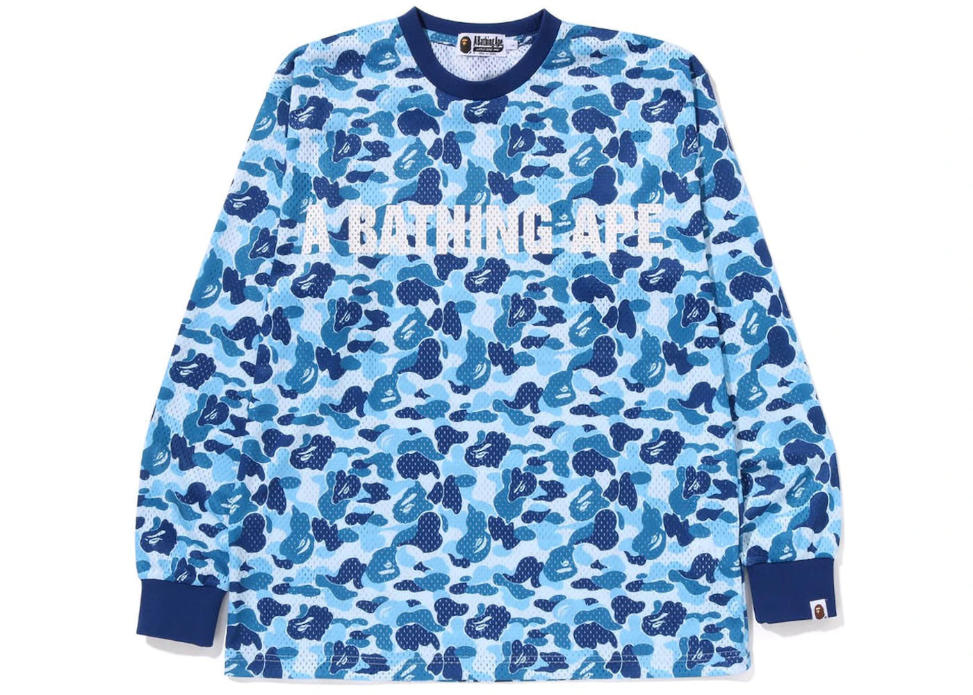 BAPE ABC Camo Mesh Relaxed Fit L/S Tee Blue