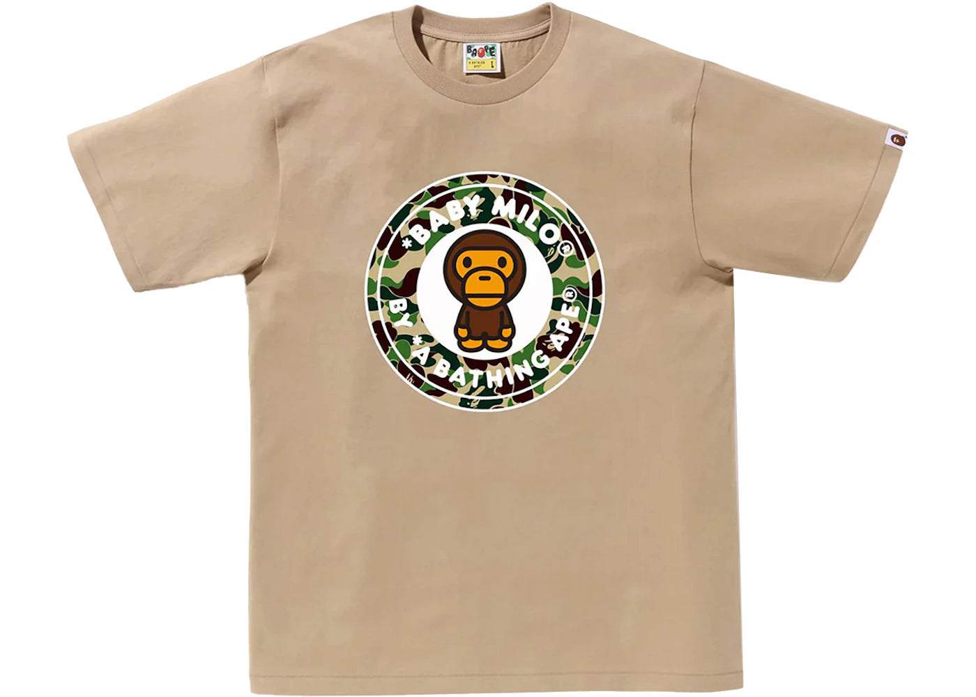 BAPE ABC Camo Milo Busy Works Tee Beige/Green