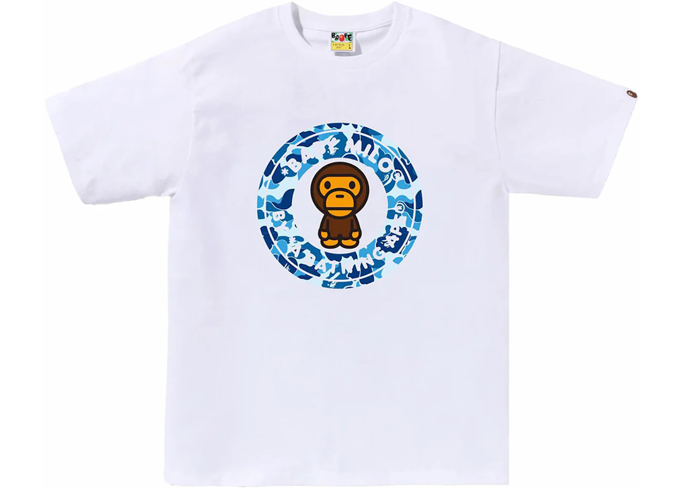 BAPE ABC Camo Milo Busy Works Tee White/Blue