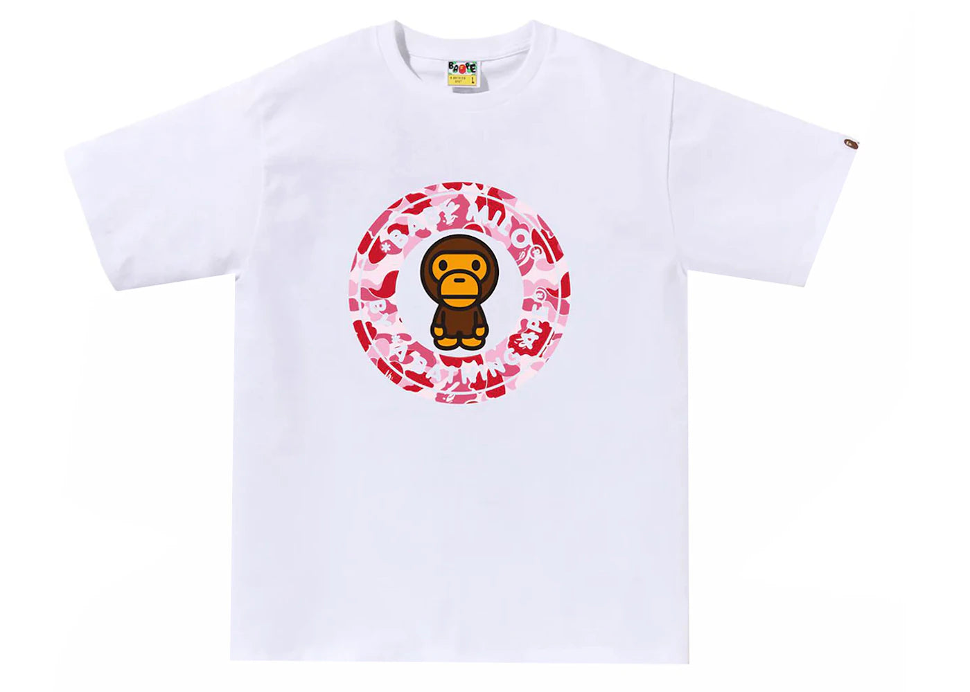 BAPE ABC Camo Milo Busy Works Tee White/Pink