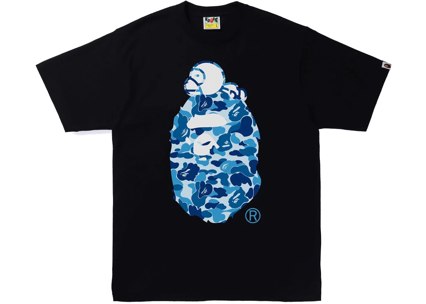 BAPE ABC Camo Milo On Big Ape Tee Black/Blue