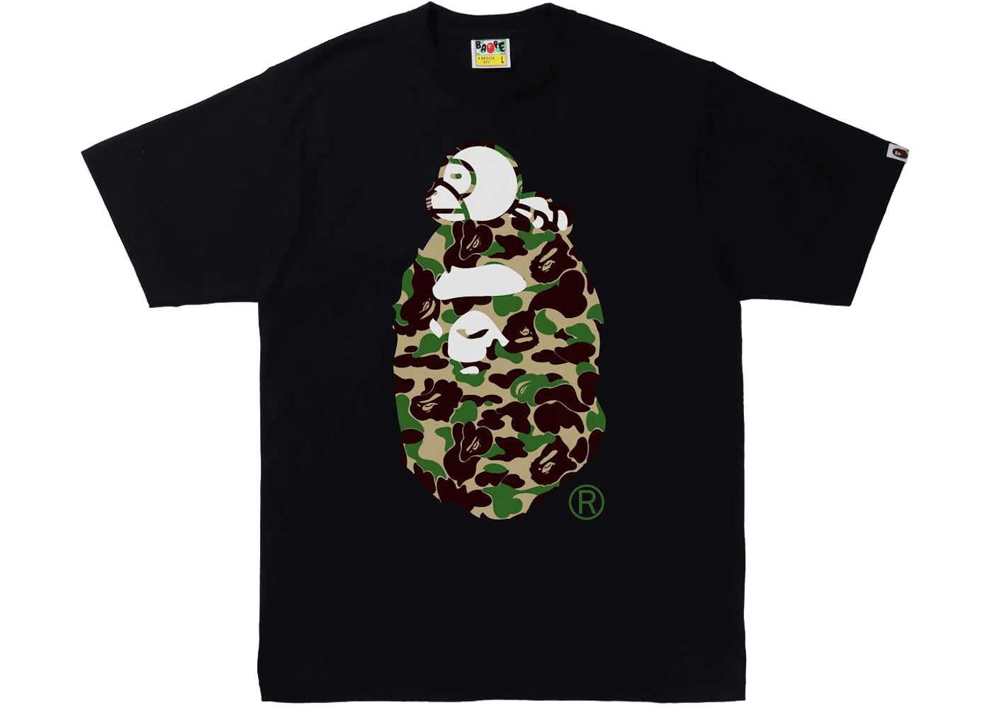 BAPE ABC Camo Milo On Big Ape Tee Black/Green
