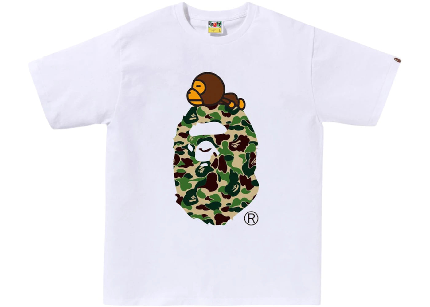 BAPE ABC Camo Milo On Big Ape Tee (SS25) White/Green