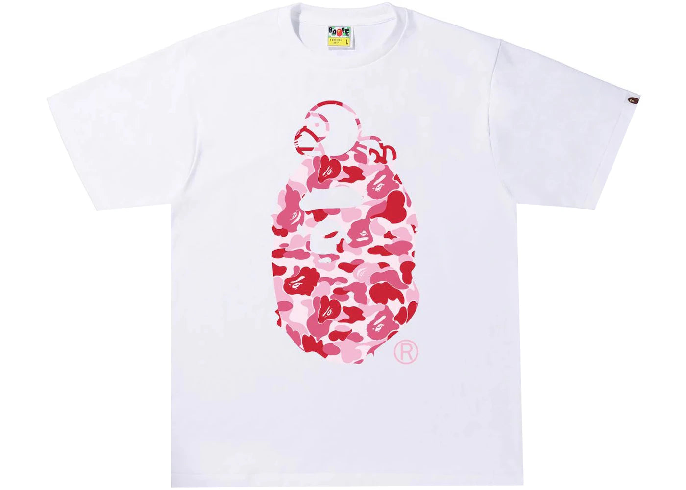 BAPE ABC Camo Milo On Big Ape Tee White/Pink