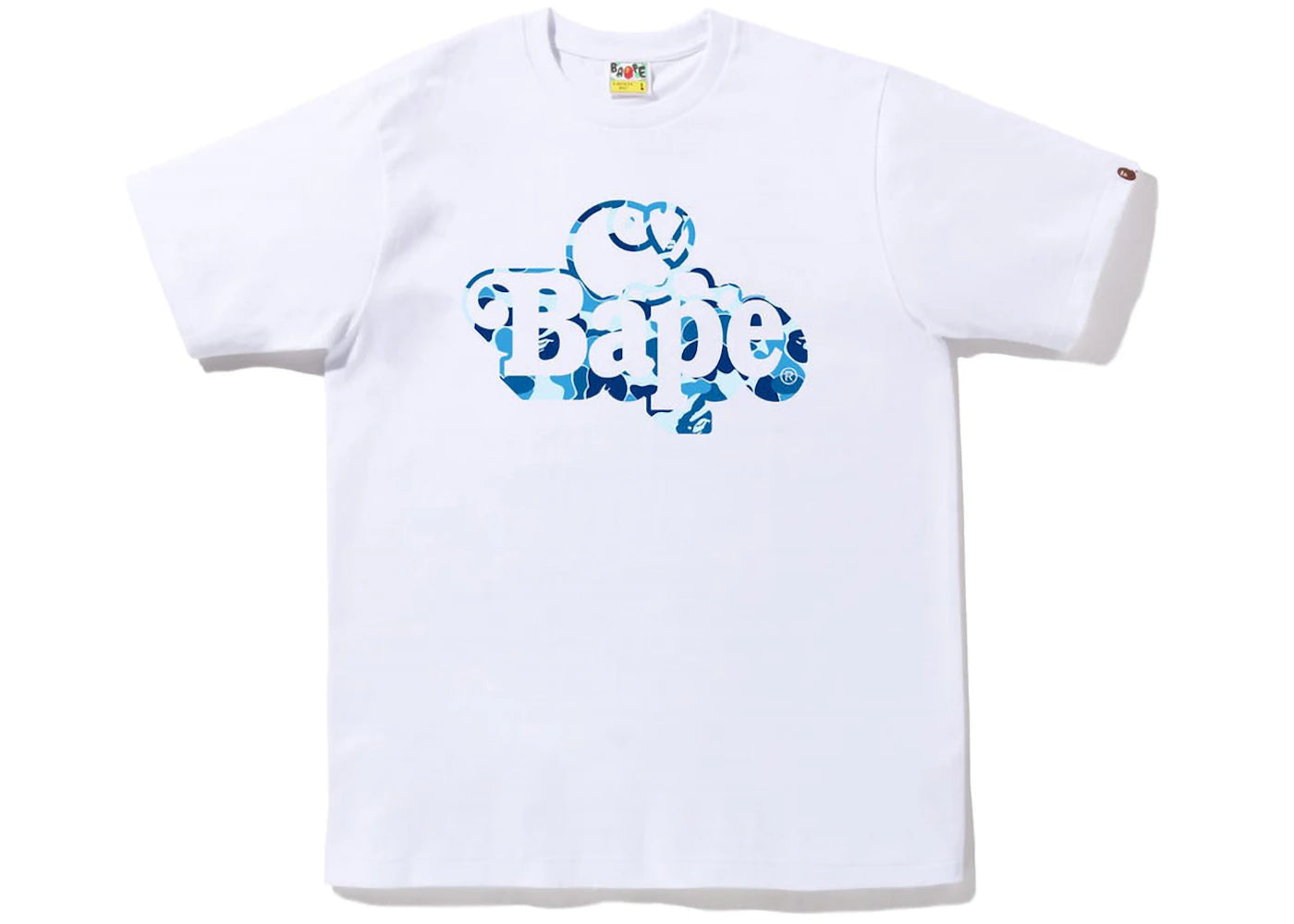 BAPE ABC Camo Milo on Bape Tee White Blue