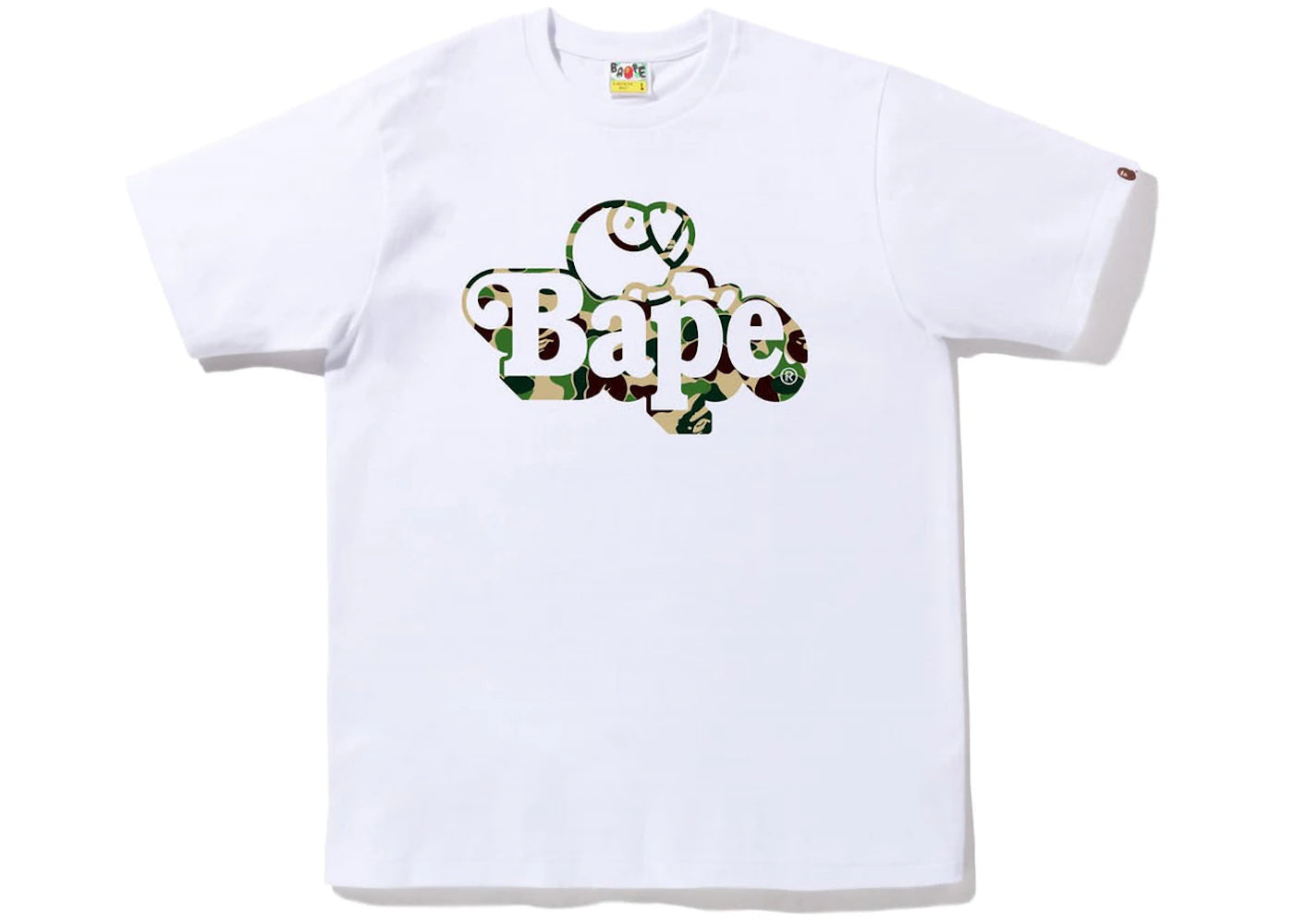 BAPE ABC Camo Milo on Bape Tee White Green
