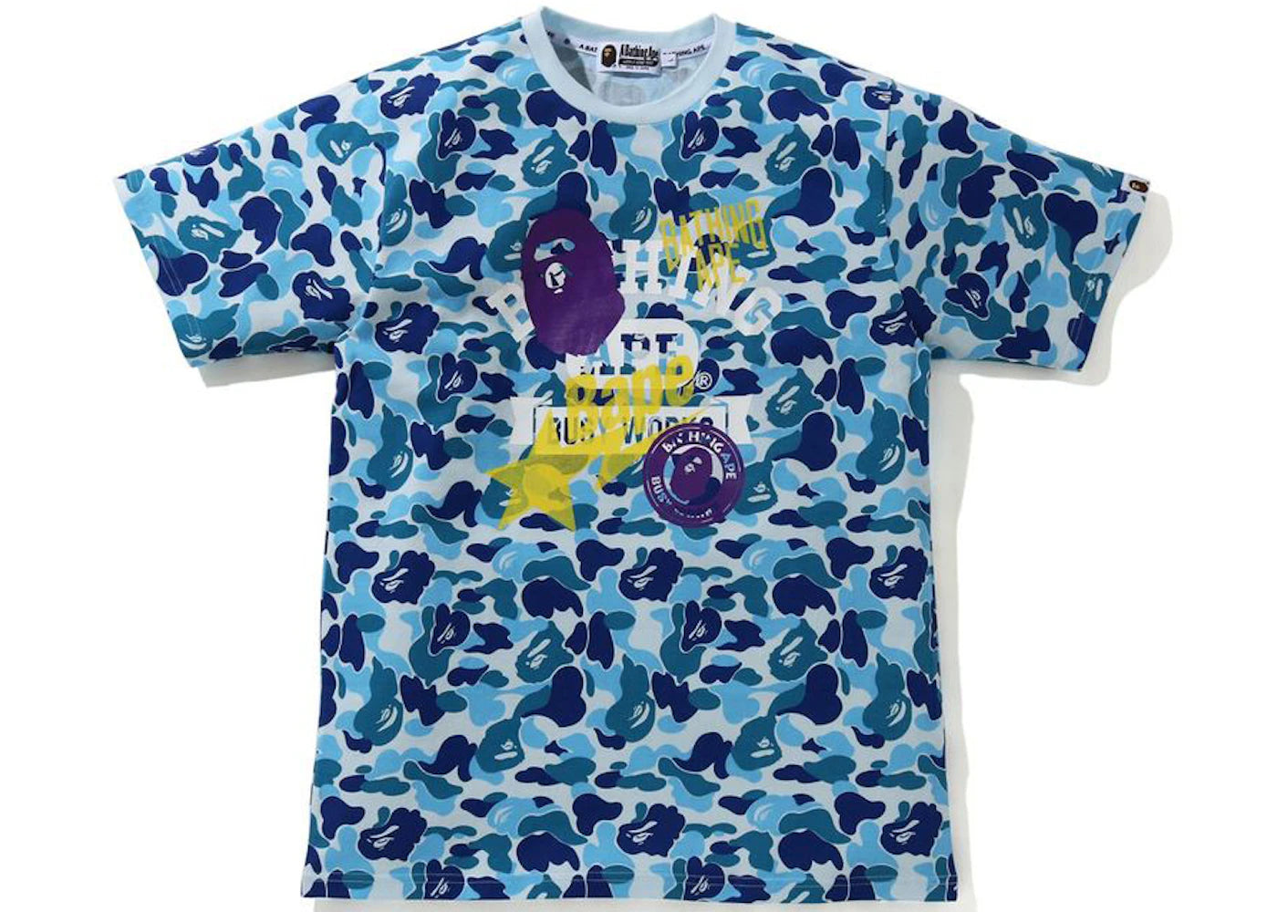 BAPE ABC Camo Multi Print Tee Blue