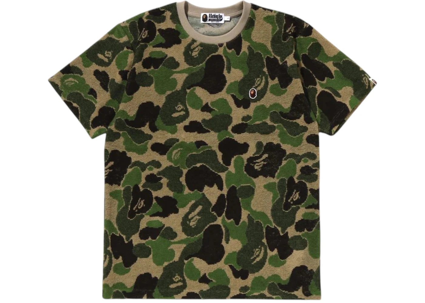 BAPE ABC Camo Pile Jacquard One Point Tee Green